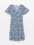 LC Waikiki V Neck Flower Short Sleeve Women's Dress